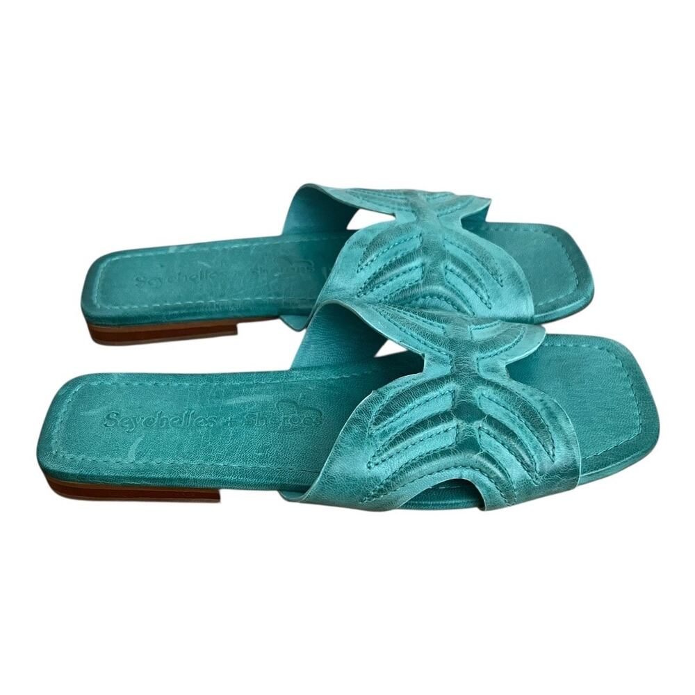 Seychelles Madhu Leather Square Toe Slide On Summer Sandals Women Size 9.5 - Picture 3 of 9